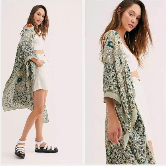 Free People Magic Dance Kimono Green Tea Combo (One Size) - Picture 12 of 12